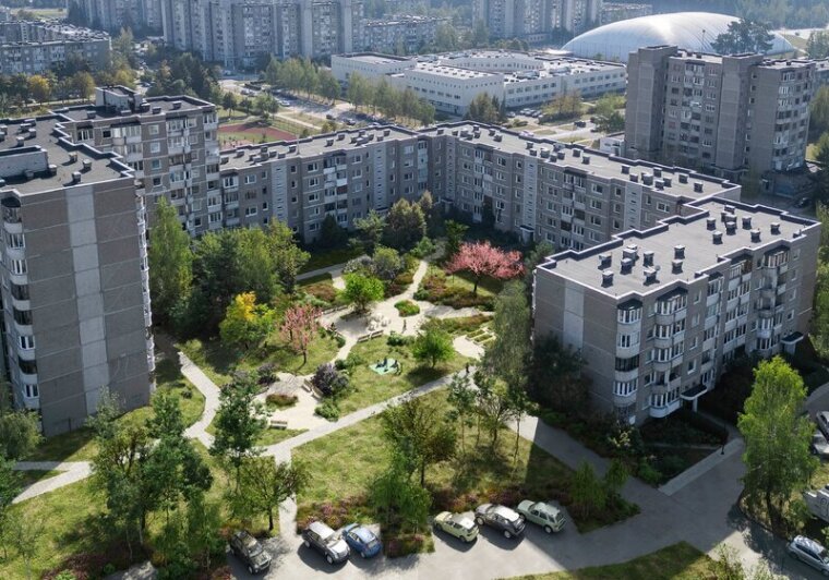 Sutvarkytos kaimynijos teritorijos vizualizacija